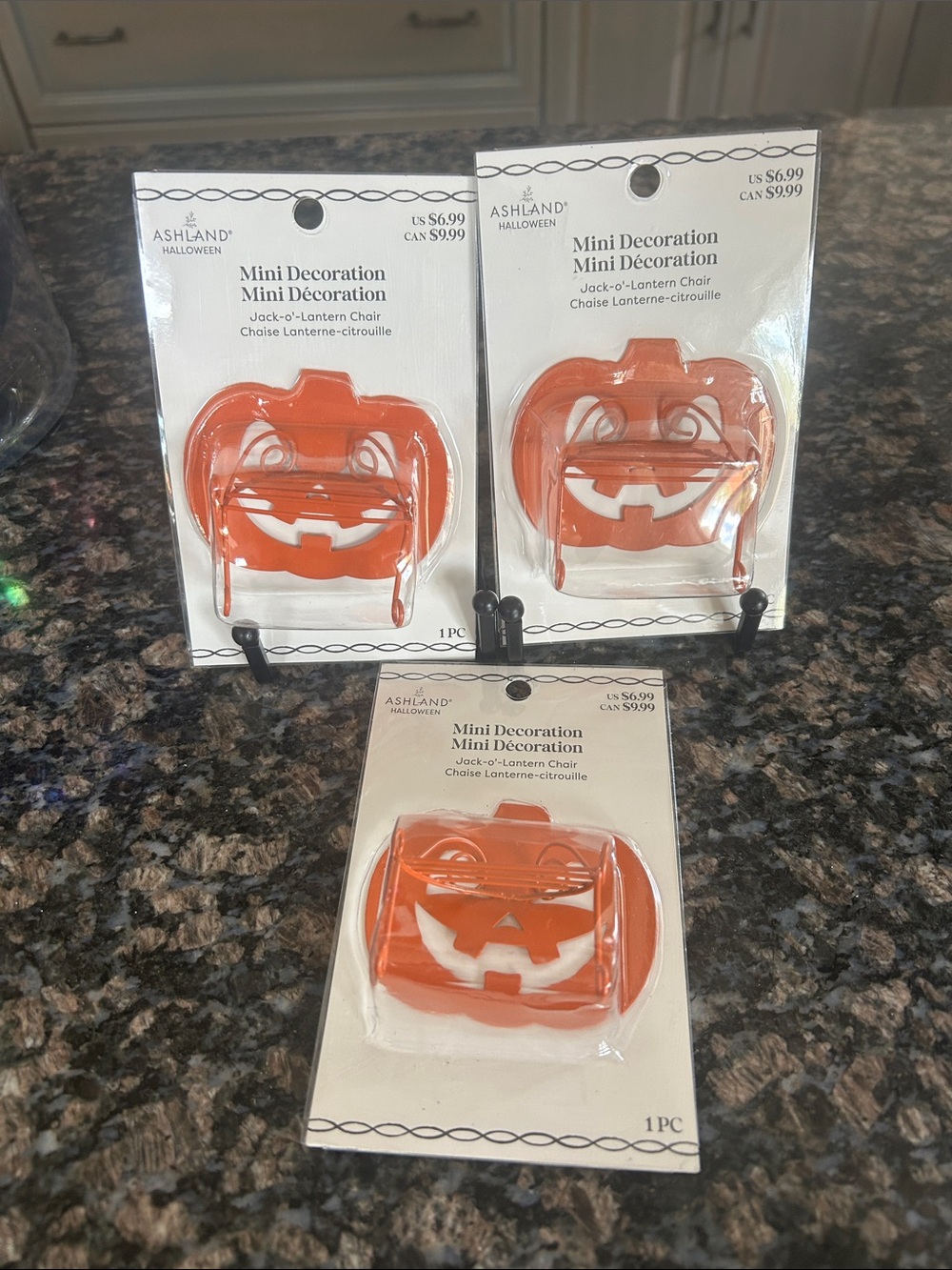 ASHLAND ORANGE JACK-0-LANTERN MINI CHAIR SET OF 3 NWT